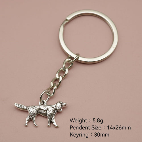 Zinc Alloy Minimalist Dog Keychain For Pet Lover Gift – Antique Copper