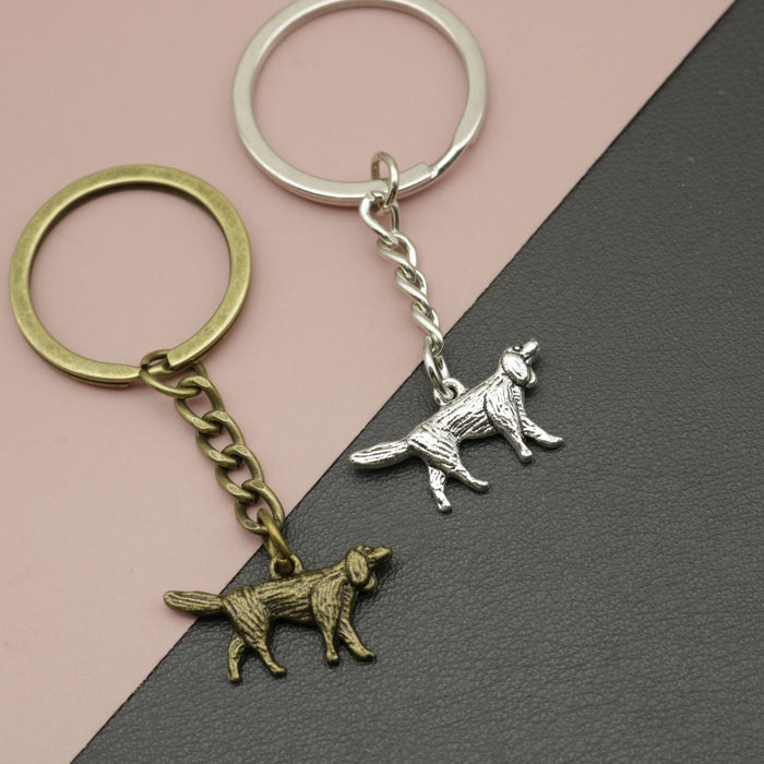 Zinc Alloy Minimalist Dog Keychain For Pet Lover Gift – Antique Copper
