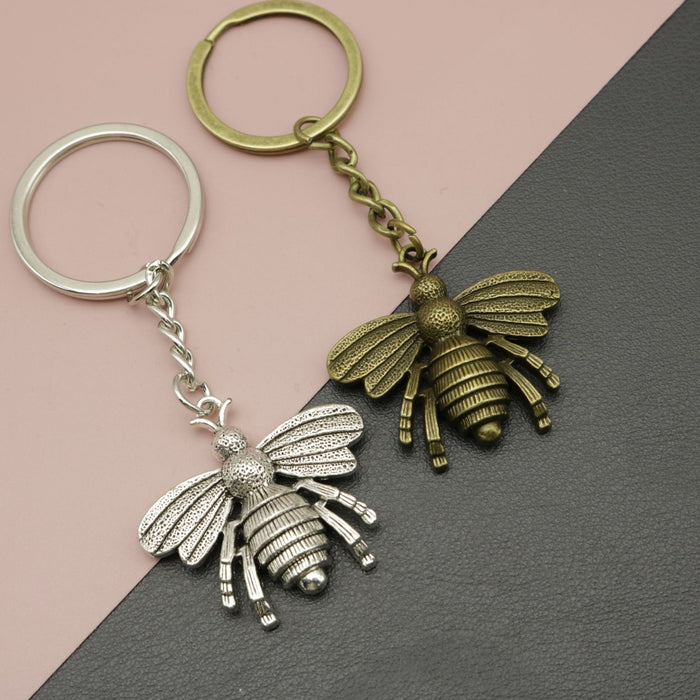 Metal Minimalist Bee Keychain Cute Bag Charm Gift