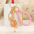 Beaded Fortune Pouch Keychains With Braided Wrist Straps in Four Colors view 6