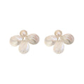 Elegant Faux Pearl Mother Of Pearl Flower Stud Earrings For Women Minimalist Office Jewelry view 5