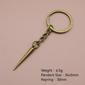 Zinc Alloy Long Spike Cone Keychain Key Ring Gift view 2