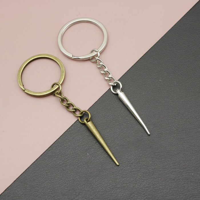Zinc Alloy Long Spike Cone Keychain Key Ring Gift