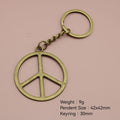 Metal Peace Symbol Keychain Bag Charm Gift view 2