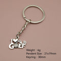 Metal I Love Golf Keychain Bag Charm Gift for Men view 2