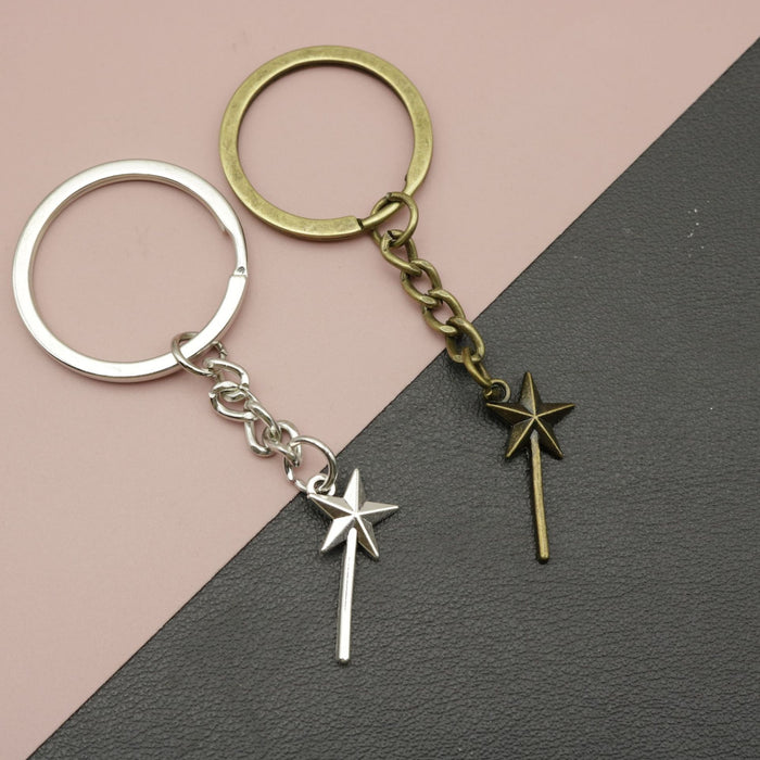 Zinc Alloy Fairy Wand Magic Wand Keychain Bag Charm Gift