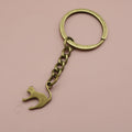 Metal Minimalist Cat Keychain Bag Charm Key Ring view 6