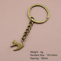 Metal Minimalist Cat Keychain Bag Charm Key Ring view 2