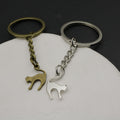 Metal Minimalist Cat Keychain Bag Charm Key Ring view 3