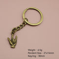 Zinc Alloy I Love You Hand Sign Keychain Bag Charm Gift view 2