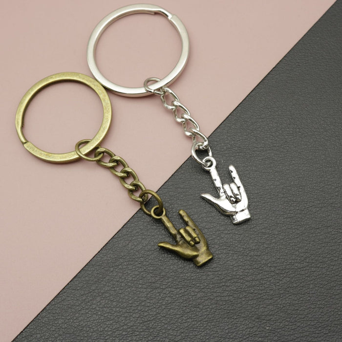 Zinc Alloy I Love You Hand Sign Keychain Bag Charm Gift