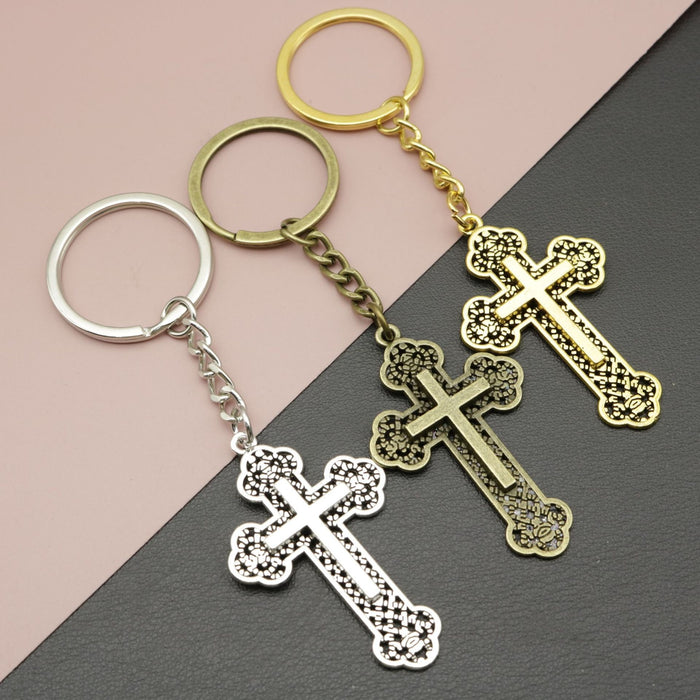 Metal Cross Keychain Bag Charm (4956)