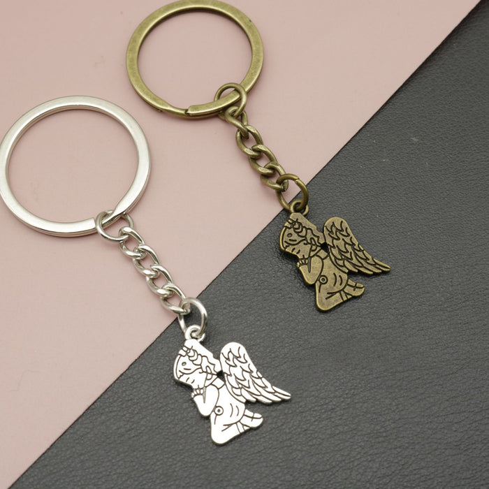 Zinc Alloy Praying Angel Keychain for Bag Charm