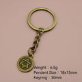 Metal Hexagram Star Keychain Bag Charm Gift view 2