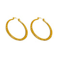 Minimalist Round Striped Iron Hoop Earrings For Women Geometric Statement European American Style view 5
