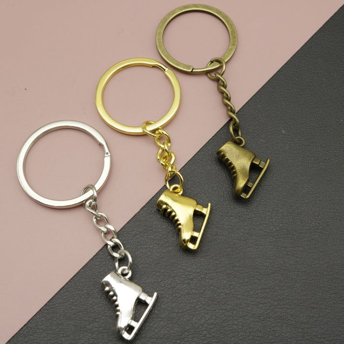 Metal Roller Skate Keychain Fashion Bag Charm Gift