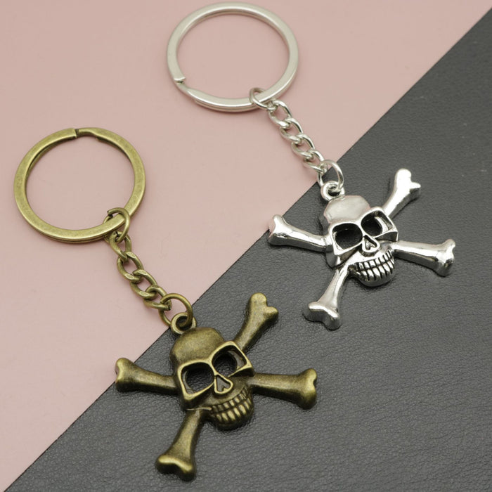Zinc Alloy Simple Skull Keychain Bag Charm Gift Key Ring – Antique Copper
