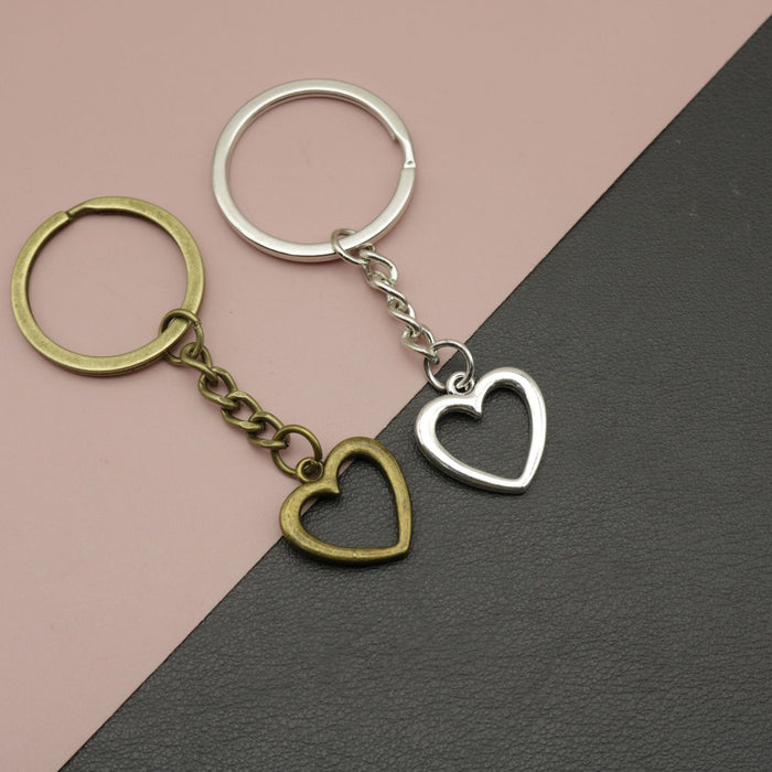 Zinc Alloy Minimal Heart Keychain Gift For Bag Charm