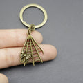 Metal Spider Web Keychain Halloween Bag Charm Gift view 3