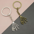 Metal Spider Web Keychain Halloween Bag Charm Gift view 1