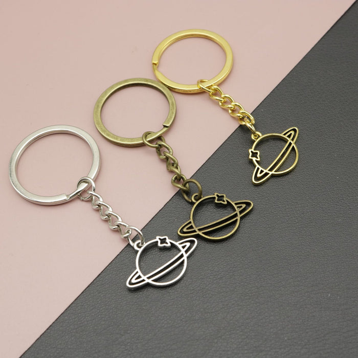 Zinc Alloy Planet Shape Keychain Space Bag Charm Gift