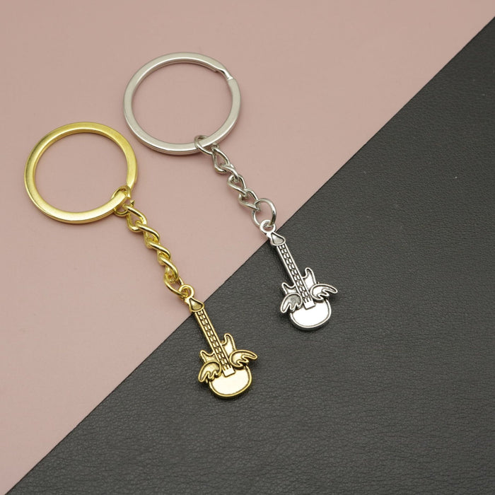 Zinc Alloy Guitar Keychain For Music Gift Bag Charm