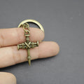Zinc Alloy Nail Cross Keychain Religious Bag Charm Gift view 4