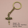 Zinc Alloy Nail Cross Keychain Religious Bag Charm Gift view 2