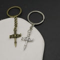 Zinc Alloy Nail Cross Keychain Religious Bag Charm Gift view 3