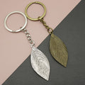 Metal Simple Leaf Keychain Nature Bag Charm Gift view 1