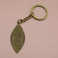 Metal Simple Leaf Keychain Nature Bag Charm Gift view 6