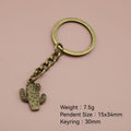 Zinc Alloy Minimalist Cactus Keychain Bag Charm Gift view 2