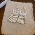 New Chinese Style Alloy Geometric Wind Chime Tassel Long Hook Drop Earrings Vintage Ethnic Jewelry view 4