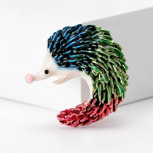 Alloy Enamel Long Tail Hedgehog Brooch Pin For Womens Clothing