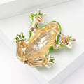 Alloy Enamel Green Frog Brooch For Women Clothing Decoration view 3