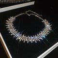 Copper Rhinestone Irregular Geometric Choker Necklace For Women European Luxury Collarbone Jewelry view 4