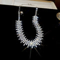 Copper Rhinestone Irregular Geometric Choker Necklace For Women European Luxury Collarbone Jewelry view 2