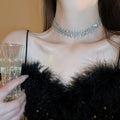 Copper Rhinestone Irregular Geometric Choker Necklace For Women European Luxury Collarbone Jewelry view 3