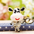 Mixed Jeweled Cow and Rabbit Keychains with Braided Loop Options view 4