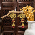 New Chinese Style Beaded Long Tassel Pearl Clip On Earrings Waterdrop Hanfu Accessories view 2