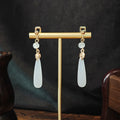 New Chinese Style Beaded Long Tassel Pearl Clip On Earrings Waterdrop Hanfu Accessories view 3