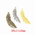 Zinc Alloy Feather Leaf Charm Pendant No.803593 for DIY Necklace Bracelet Jewelry Making view 1