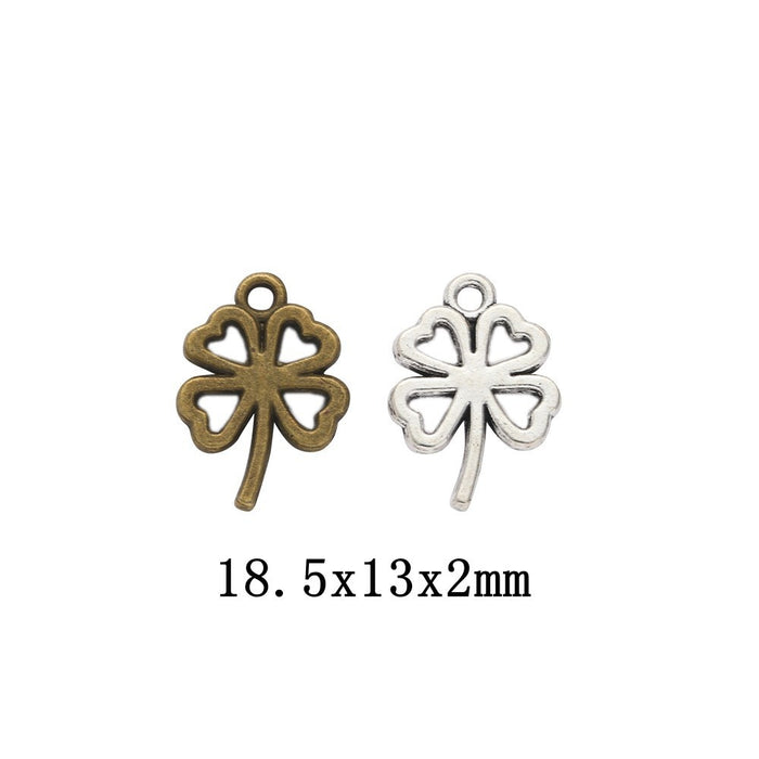 Zinc Alloy Four Leaf Clover Charm Pendant No.156047 for DIY Necklace Bracelet Jewelry Making
