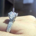 European American Pave Statement Round Crown High Setting Wedding Ring For Women, Luxury Engagement Ring view 3