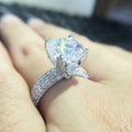 European American Pave Statement Round Crown High Setting Wedding Ring For Women, Luxury Engagement Ring view 1
