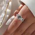 Colorful Rhombus Ring For Women, Light Luxury Sparkling European Style Fashion Jewelry view 3