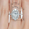 Marquise Shape Oval Zircon Inlaid Ring For Women, European Wedding Ceremony Jewelry view 5