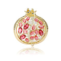 Metal Alloy Zircon Pomegranate Brooch For Elegant Women's Dress Decoration view 5