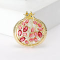 Metal Alloy Zircon Pomegranate Brooch For Elegant Women's Dress Decoration view 1