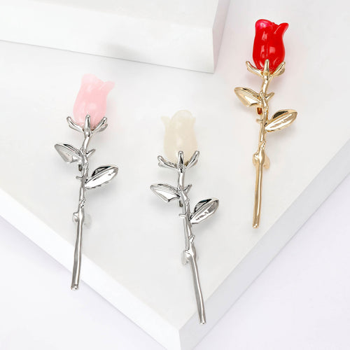 Alloy Enamel Magnolia Flower Brooch For Women's Clothing Decoration